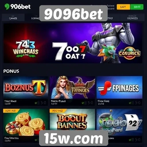 Variedade de jogos disponíveis na 9096bet